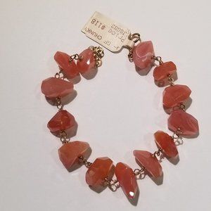 Judy Brandon  orange carnelian 6.5 inch braclet